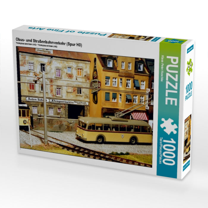 Obus- und Straßenbahnverkehr (Spur H0) 1000 Teile Puzzle quer - CALVENDO Foto-Puzzle'
