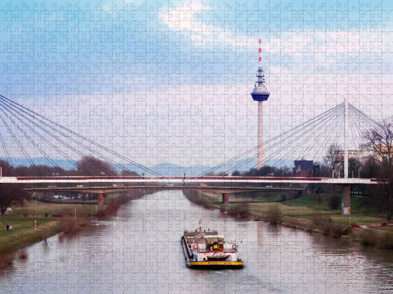 Mannheim - Fernsehturm Mannheim - CALVENDO Foto-Puzzle'