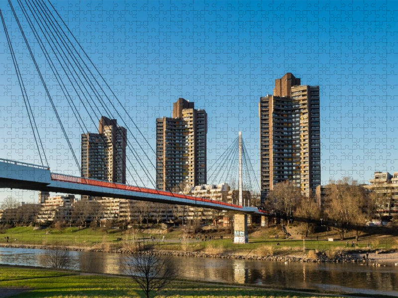 Mannheim - Nördliche Neckarbebauung - CALVENDO Foto-Puzzle'