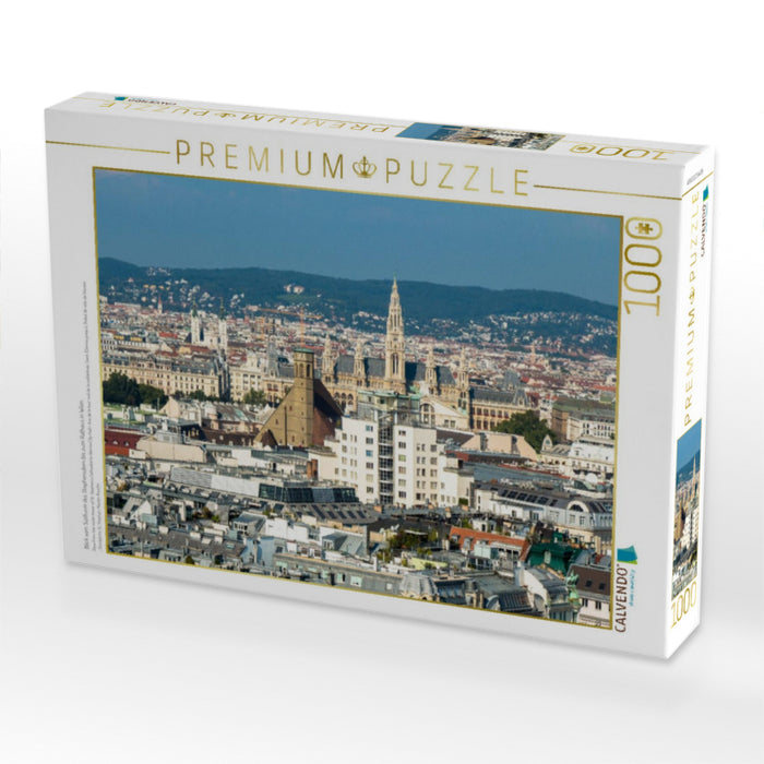 Blick vom Südturm des Stephansdom bis zum Rathaus in Wien - CALVENDO Foto-Puzzle'