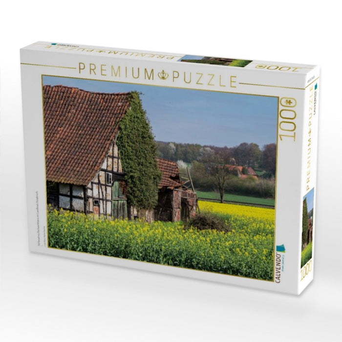 Verlassenes Fachwerkhaus im Landkreis Osnabrück - CALVENDO Foto-Puzzle'