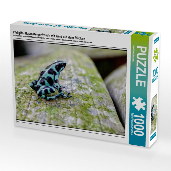 Pfeilgift,- Baumsteigerfrosch mit Kind auf dem Rücken 1000 Teile Puzzle quer - CALVENDO Foto-Puzzle'