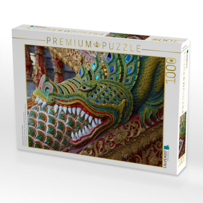 Thailand, Drache vor dem Tempel - CALVENDO Foto-Puzzle'