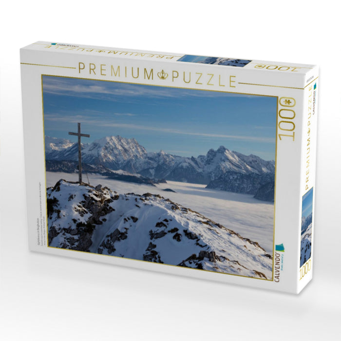 Gipfelkreuz in Bergkulisse - CALVENDO Foto-Puzzle'
