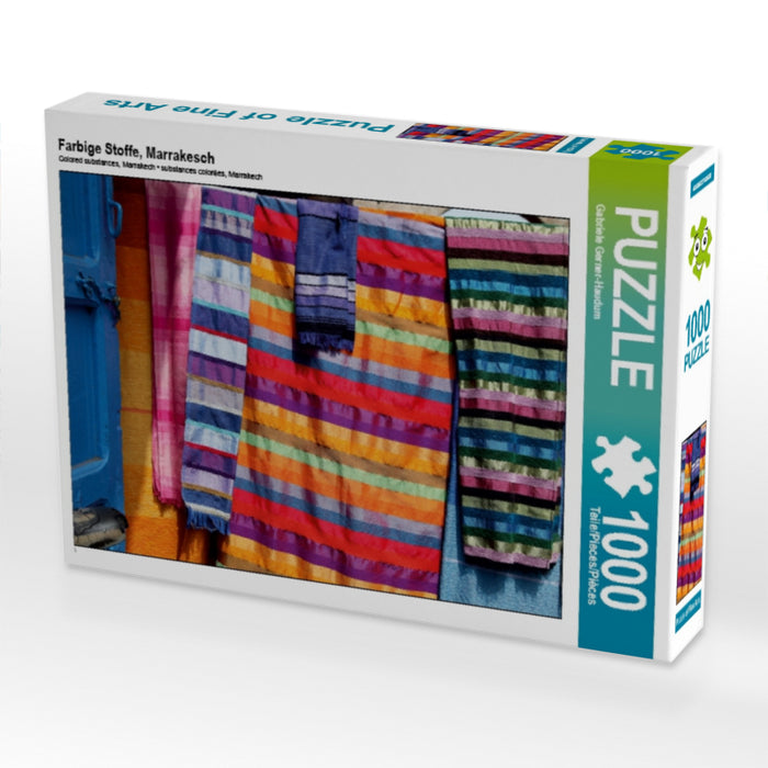 Farbige Stoffe, Marrakesch 1000 Teile Puzzle quer - CALVENDO Foto-Puzzle'
