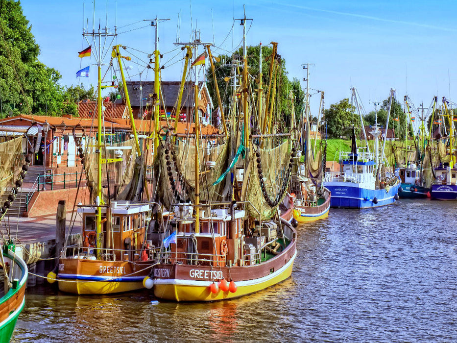 Die größte Krabbenkutterflotte Ostfrieslands - CALVENDO Foto-Puzzle'