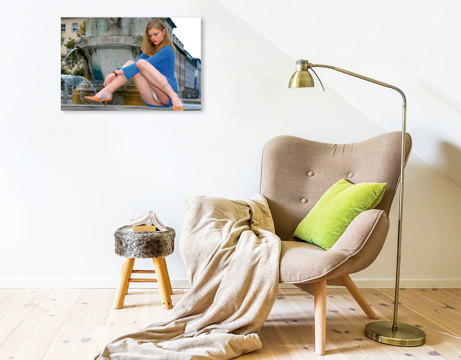 Premium Textil-Leinwand Premium Textil-Leinwand 75 cm x 50 cm quer Sommer in der Stadt