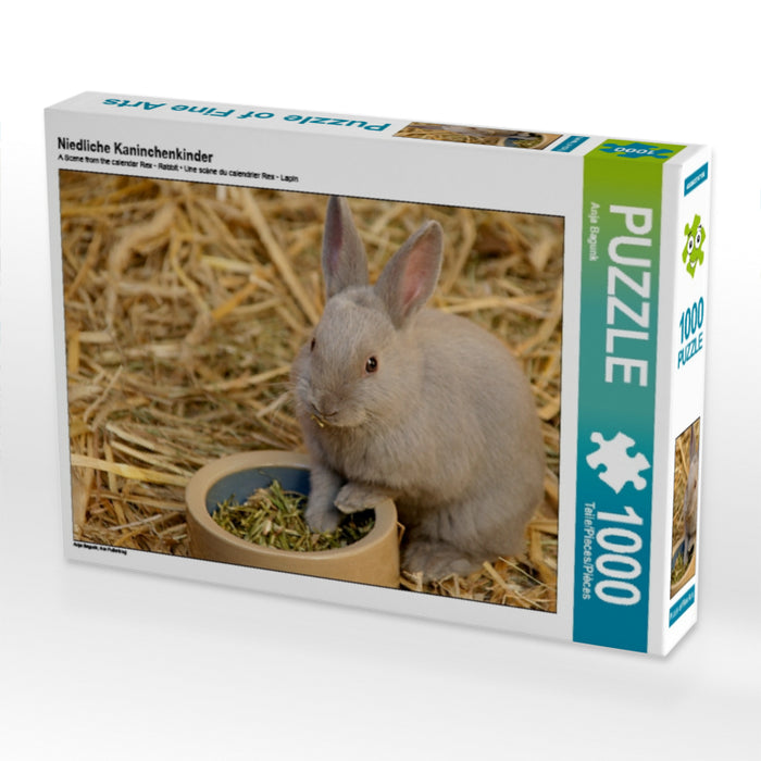 Niedliche Kaninchenkinder 1000 Teile Puzzle quer - CALVENDO Foto-Puzzle'