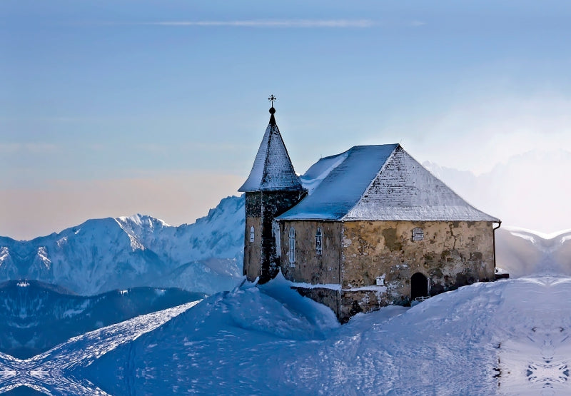 Premium Textil-Leinwand Deutsche Kirche auf dem Dobratsch