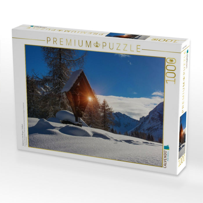 Wegkreuz in den Bergen / Südtirol - CALVENDO Foto-Puzzle'