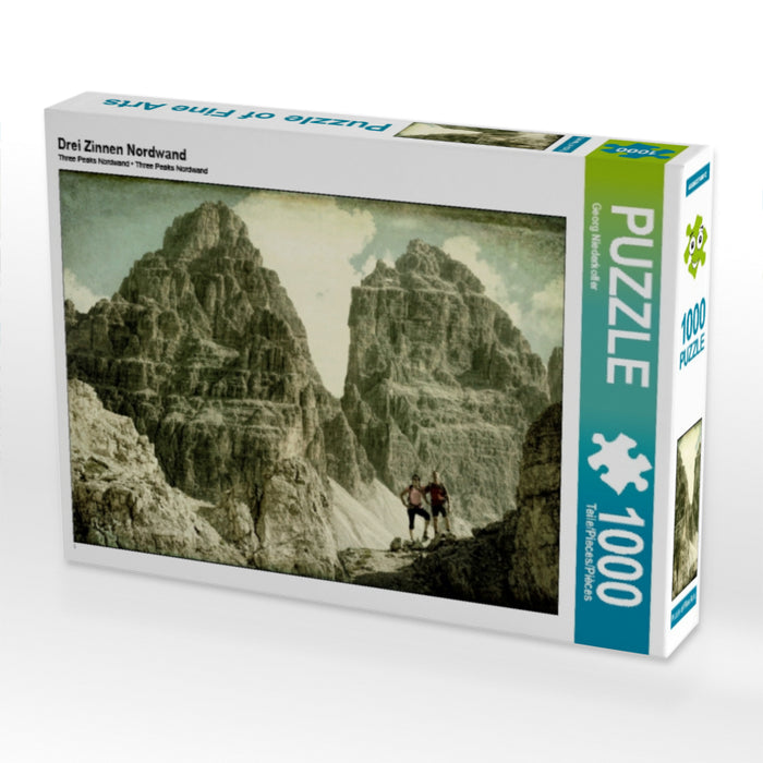 Drei Zinnen Nordwand 1000 Teile Puzzle quer - CALVENDO Foto-Puzzle'