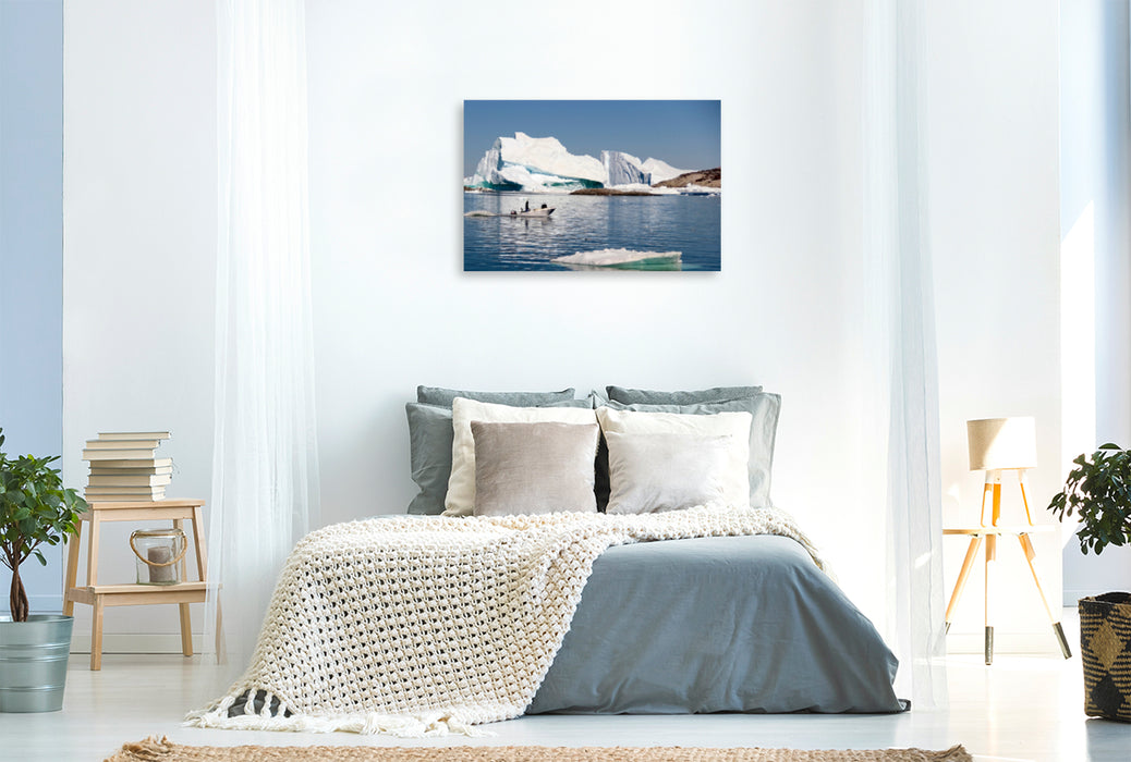 Premium Textil-Leinwand Premium Textil-Leinwand 90 cm x 60 cm quer Auf dem Heimweg durch den Eisfjord Ilulissat