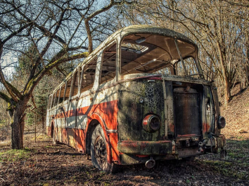 Rostlaube - alter Bus - CALVENDO Foto-Puzzle'