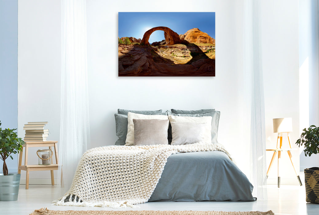 Premium Textil-Leinwand Premium Textil-Leinwand 120 cm x 80 cm quer Rainbow Bridge, Lake Powell, Utah, USA