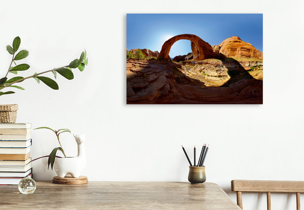 Premium Textil-Leinwand Premium Textil-Leinwand 120 cm x 80 cm quer Rainbow Bridge, Lake Powell, Utah, USA