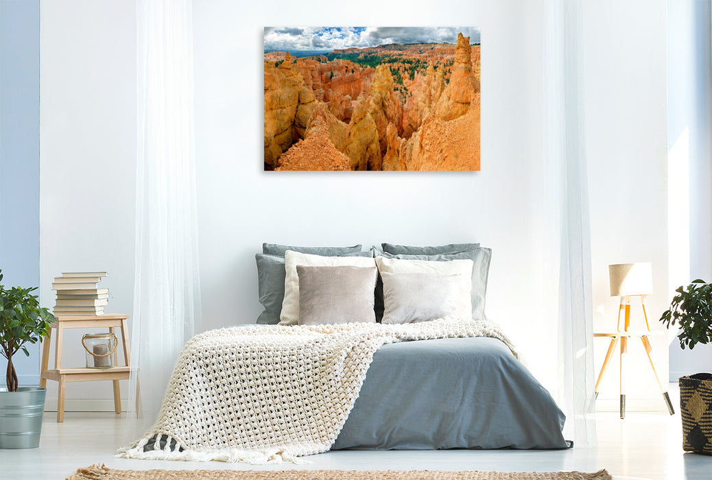 Toile textile haut de gamme Toile textile haut de gamme 120 cm x 80 cm paysage Amphithéâtre, Bryce Canyon, Utah, USA