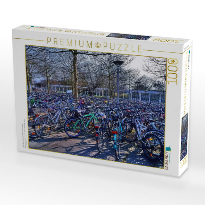Fahrräder auf dem Bahnhofsvorplatz - CALVENDO Foto-Puzzle'
