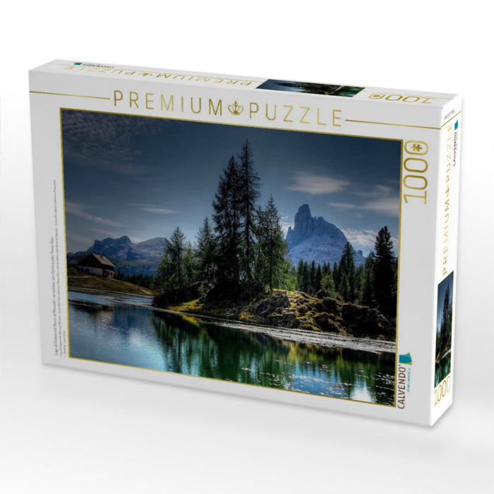 Lago di Federa mit Becco di Mezzodi - erreichbar von Cortina oder Passo Giau - CALVENDO Foto-Puzzle'