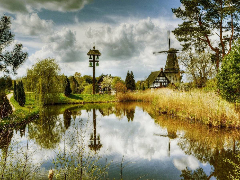 Dorfteich im Mühlenmuseum Gifhorn - CALVENDO Foto-Puzzle'