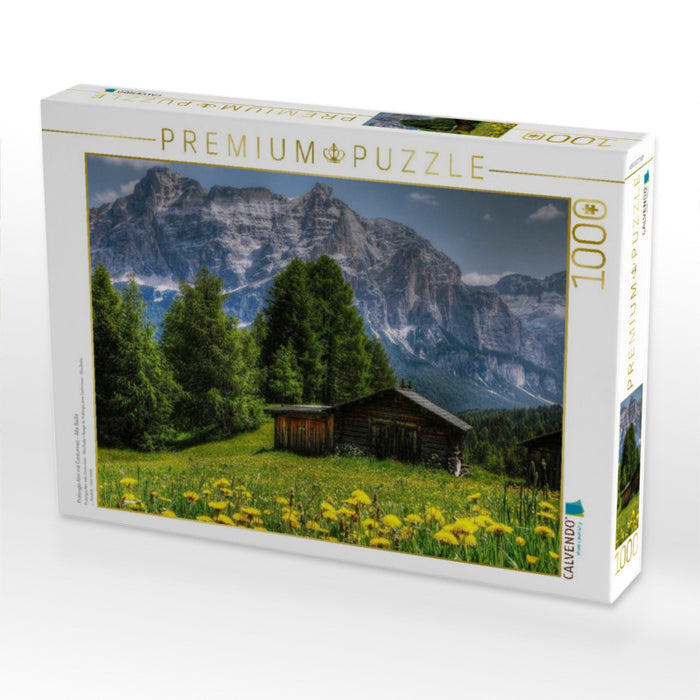 Pralongia Alm mit Conturines - Alta Badia - CALVENDO Foto-Puzzle'