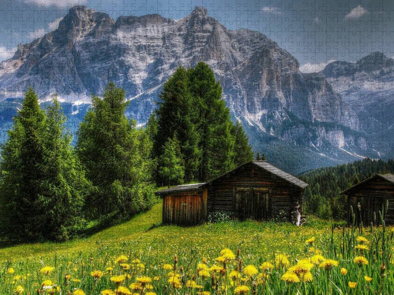 Pralongia Alm mit Conturines - Alta Badia - CALVENDO Foto-Puzzle'