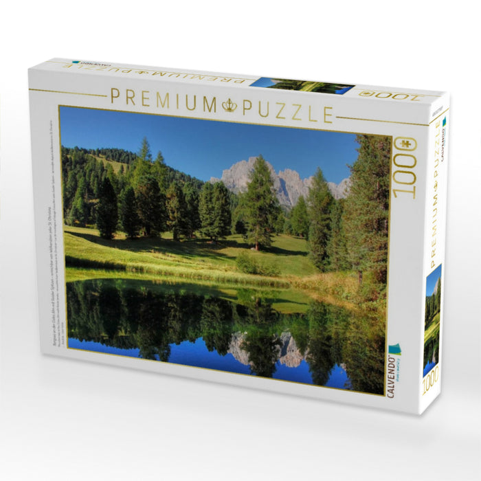 Bergsee an der Cisles Alm mit Geisler Spitzen - erreichbar von Wolkenstein oder St. Christina - CALVENDO Foto-Puzzle'