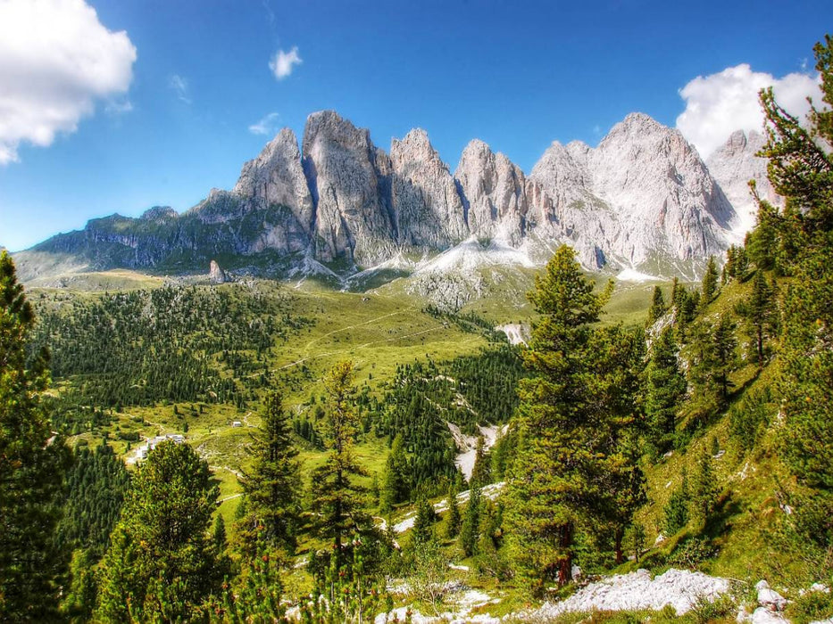 Geisler Spitzen Südwände von der Cisles Alpe - Gröden - CALVENDO Foto-Puzzle'