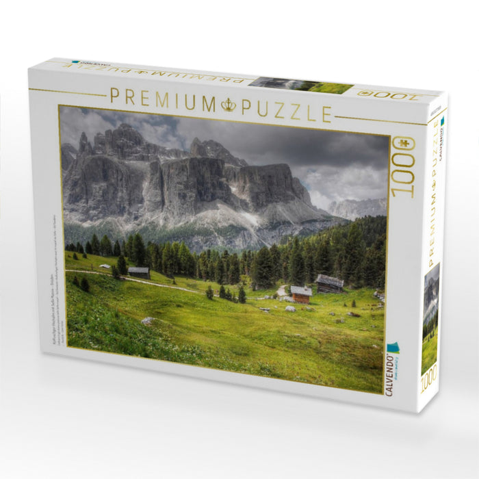 Kolfuschger Hochalm mit Sella Massiv - Gröden - CALVENDO Foto-Puzzle'
