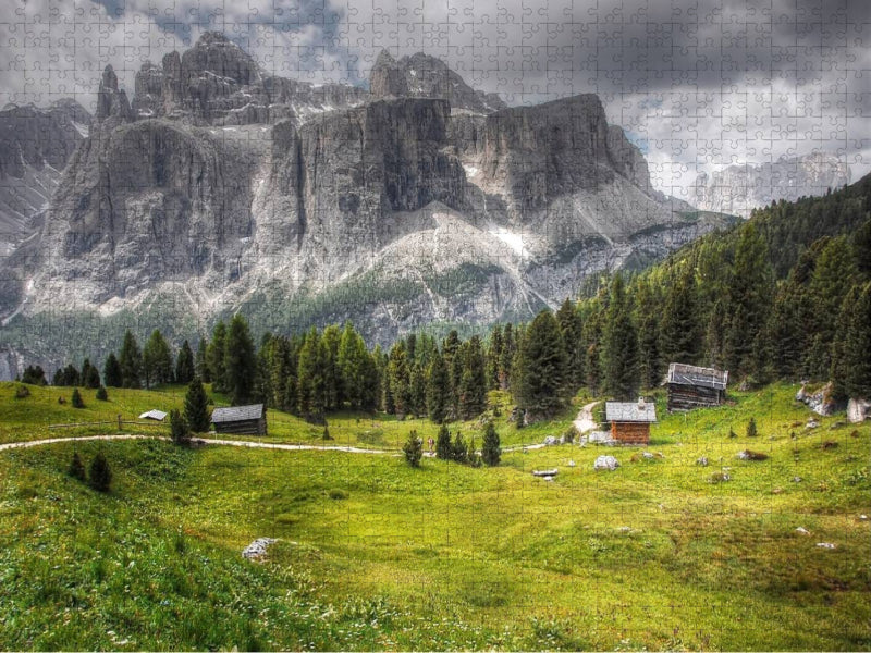 Kolfuschger Hochalm mit Sella Massiv - Gröden - CALVENDO Foto-Puzzle'
