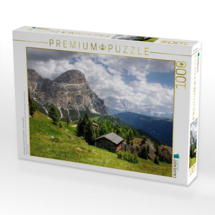 Kolfuschger Hochalm mit Sassongher - Corvara Südtirol - CALVENDO Foto-Puzzle'