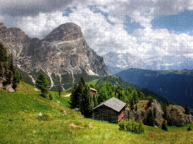 Kolfuschger Hochalm mit Sassongher - Corvara Südtirol - CALVENDO Foto-Puzzle'