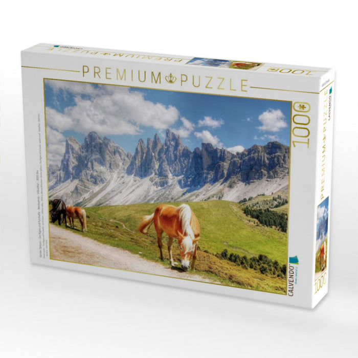 Geisler Spitzen - Sas Rigais und Furchetta - Nordwände - Villnößtal - 3025 Hm - CALVENDO Foto-Puzzle'