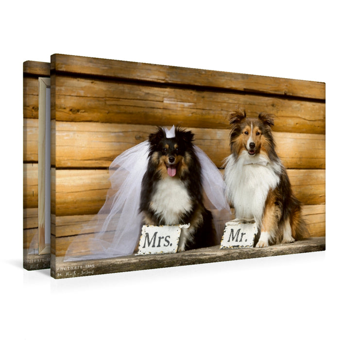 Premium Textil-Leinwand Just married