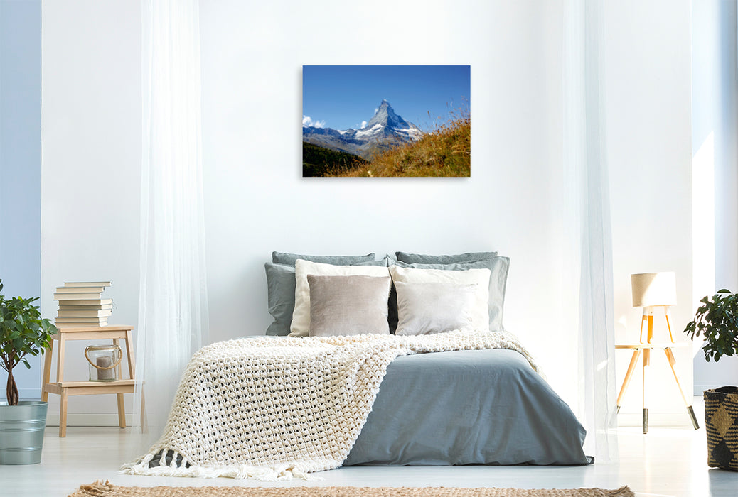 Premium Textil-Leinwand Premium Textil-Leinwand 120 cm x 80 cm quer Faszination Matterhorn