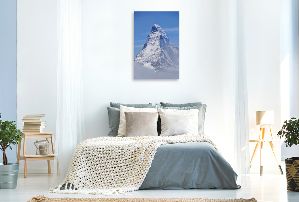 Premium Textil-Leinwand Premium Textil-Leinwand 60 cm x 90 cm hoch Matterhorn und die Wolken