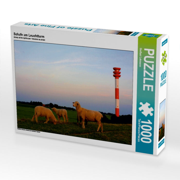 Schafe am Leuchtturm 1000 Teile Puzzle quer - CALVENDO Foto-Puzzle'