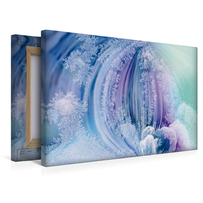 Premium Textil-Leinwand Eisblumen