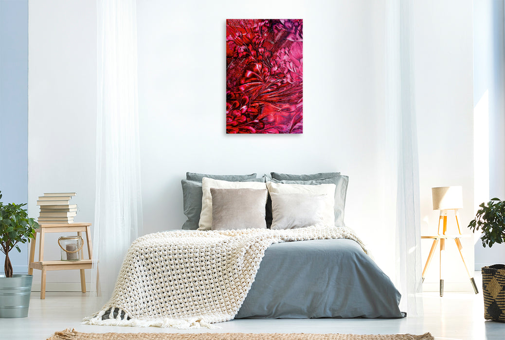 Premium Textil-Leinwand Premium Textil-Leinwand 80 cm x 120 cm  hoch Kraft der Farbe- Rot