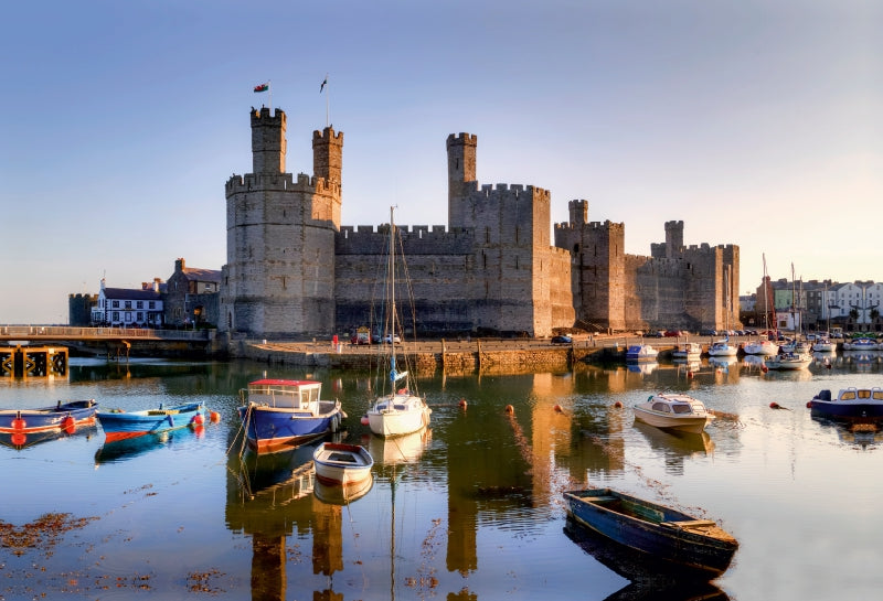 Premium Textil-Leinwand Caernarfon Castle