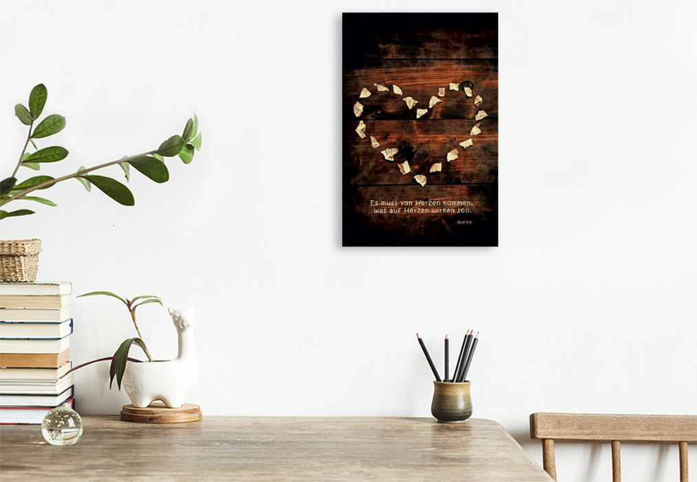 Premium Textil-Leinwand Premium Textil-Leinwand 80 cm x 120 cm  hoch Ein Motiv aus dem Kalender Die Liebe und Das Herz