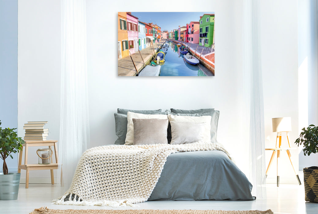 Premium Textil-Leinwand Premium Textil-Leinwand 120 cm x 80 cm quer Ein Motiv aus dem Kalender Die bunten Häuser von Burano
