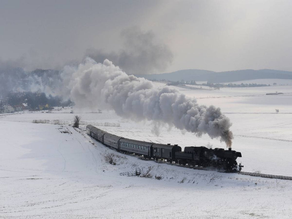 Mit Volldampf durch den Winter - CALVENDO Foto-Puzzle'