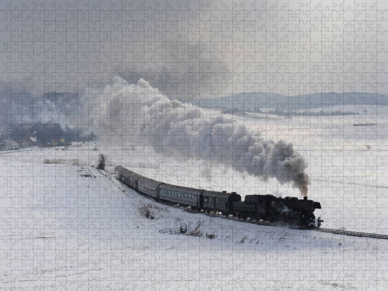 Mit Volldampf durch den Winter - CALVENDO Foto-Puzzle'