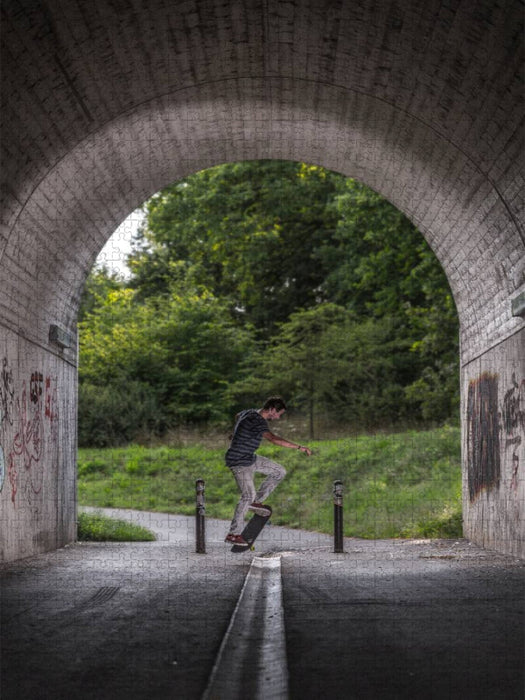 Patinage, dans le tunnel - Puzzle photo CALVENDO 