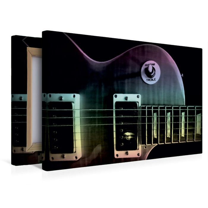 Premium Textil-Leinwand RAINBOW - Gitarre