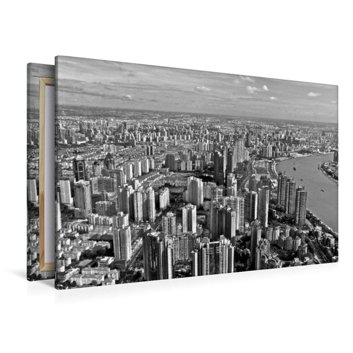 Premium Textil-Leinwand Shanghai Skyline
