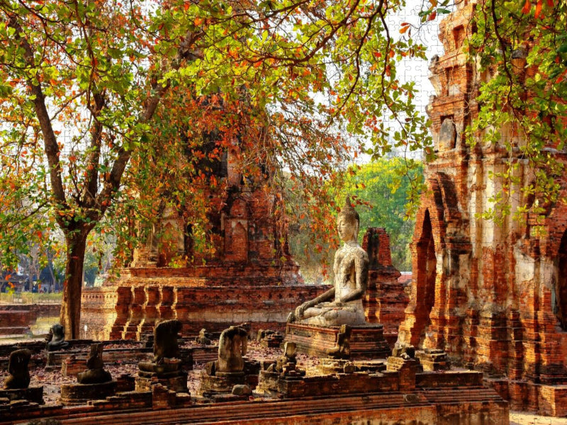Buddha Statue im Wat Mahathat - CALVENDO Foto-Puzzle'
