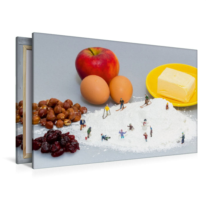 Premium Textil-Leinwand Backlandschaft im Winter