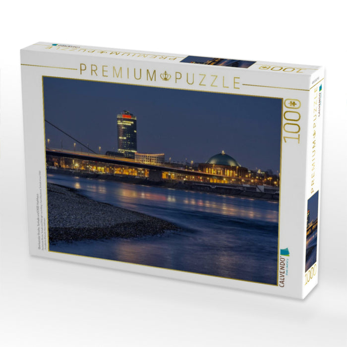 Oberkasseler Brücke, Tonhalle und ERGO-Hochhaus - CALVENDO Foto-Puzzle'