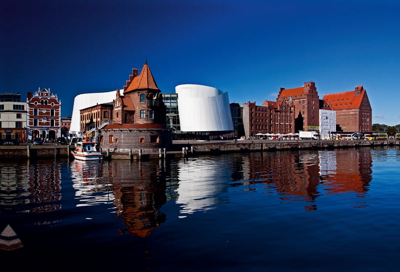 Premium Textil-Leinwand Stralsund, Hafen